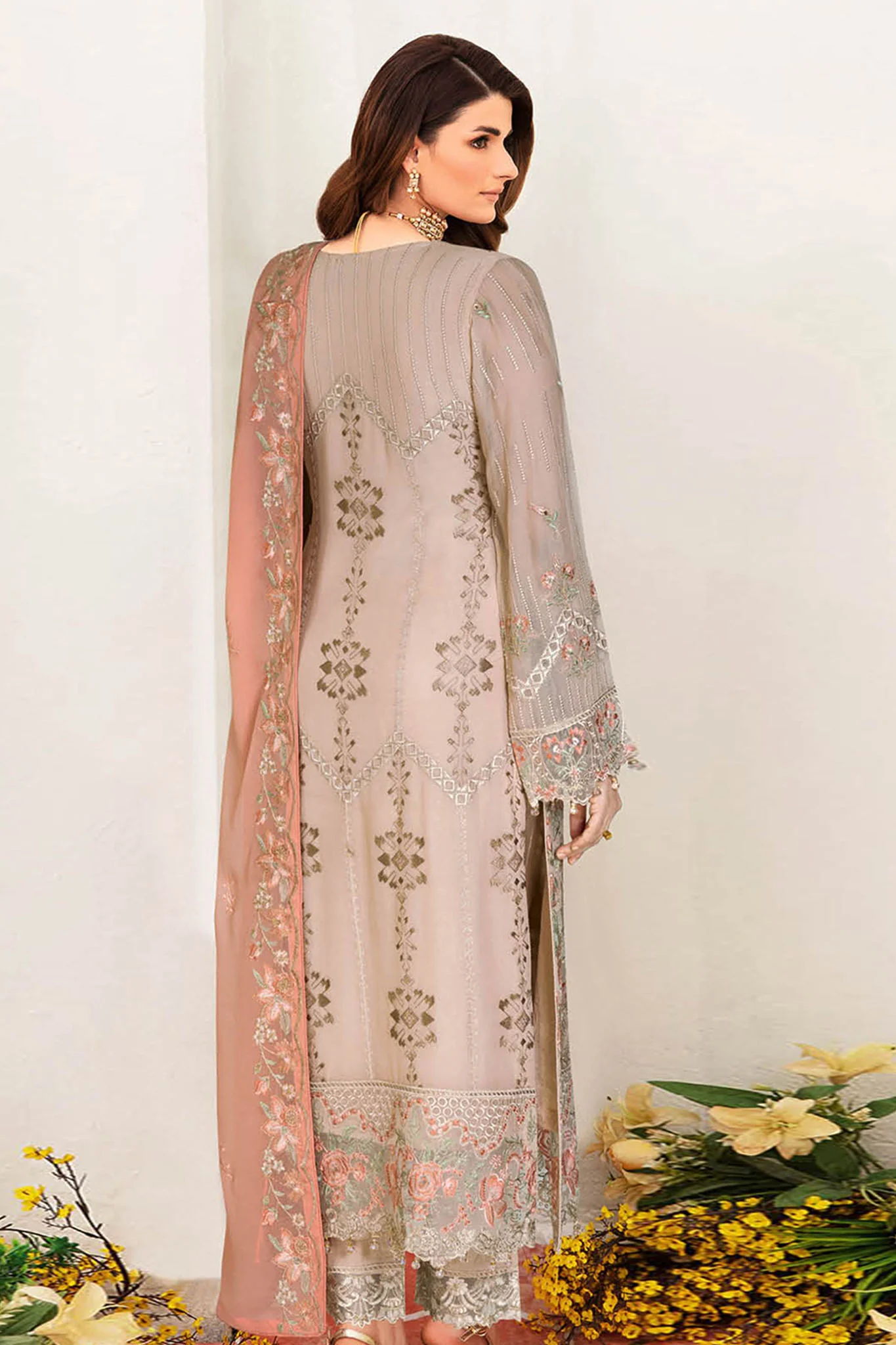 B-201 - Beige - Unstitched 3-Piece Suit