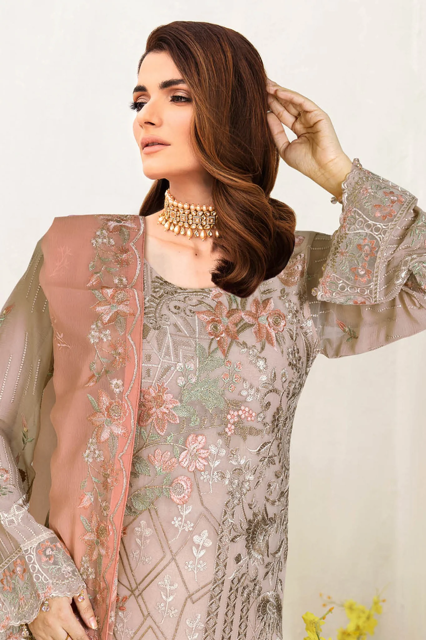 B-201 - Beige - Unstitched 3-Piece Suit