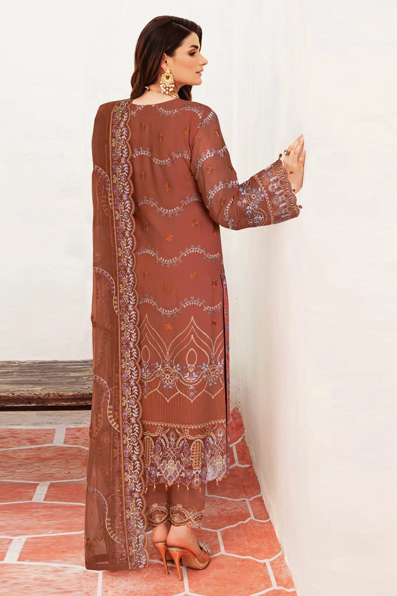 B-210 - Rust - Unstitched 3-Piece Suit
