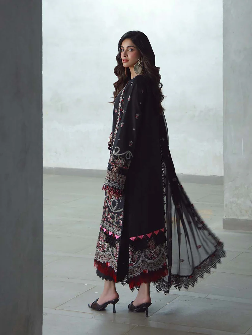 BLACK- Unstitched 3-Piece Set