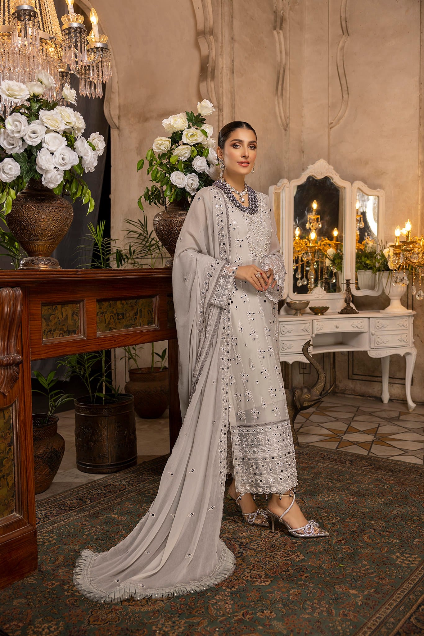 Cloud Grey - Unstitched 3-Piece Set