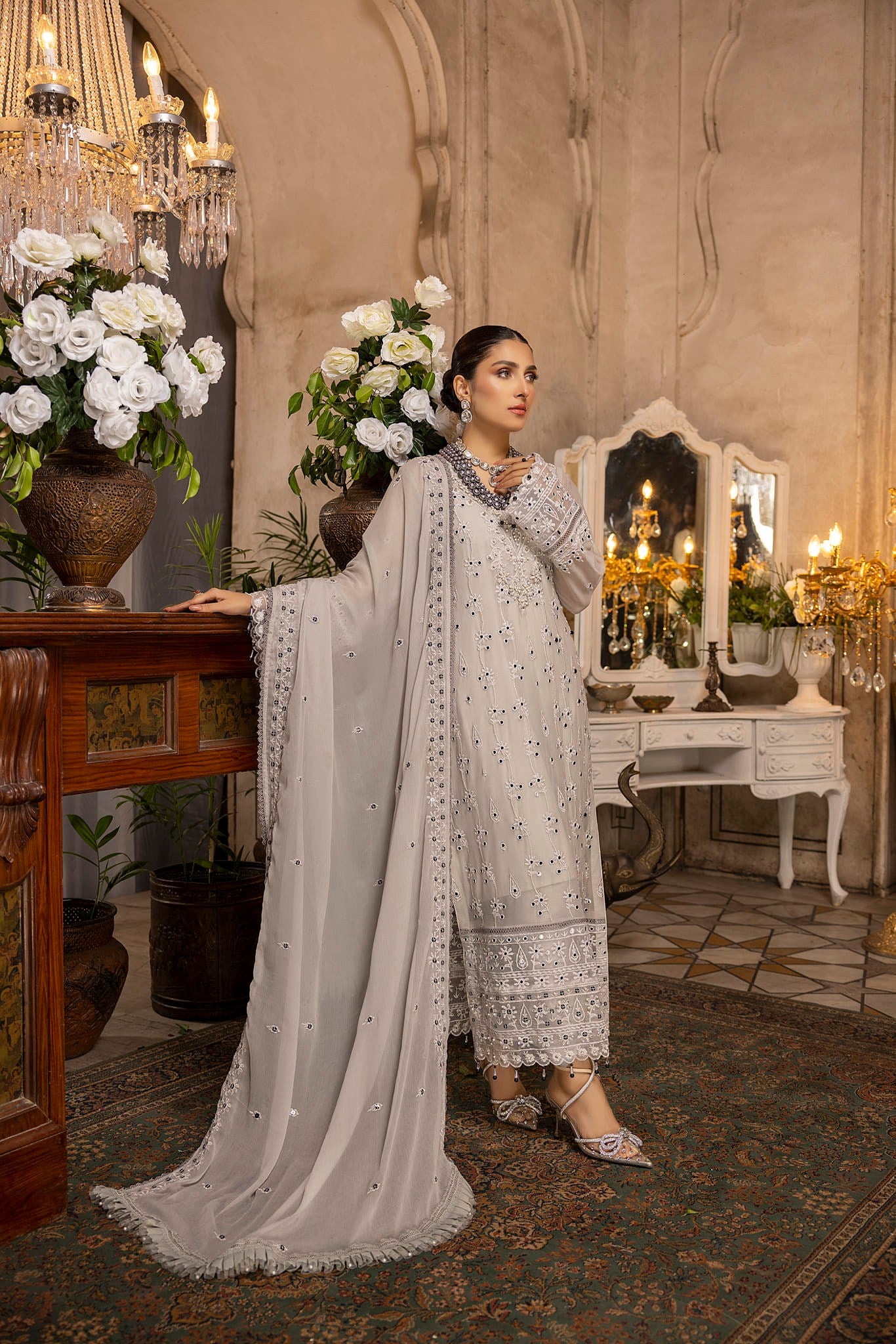 Cloud Grey - Unstitched 3-Piece Set