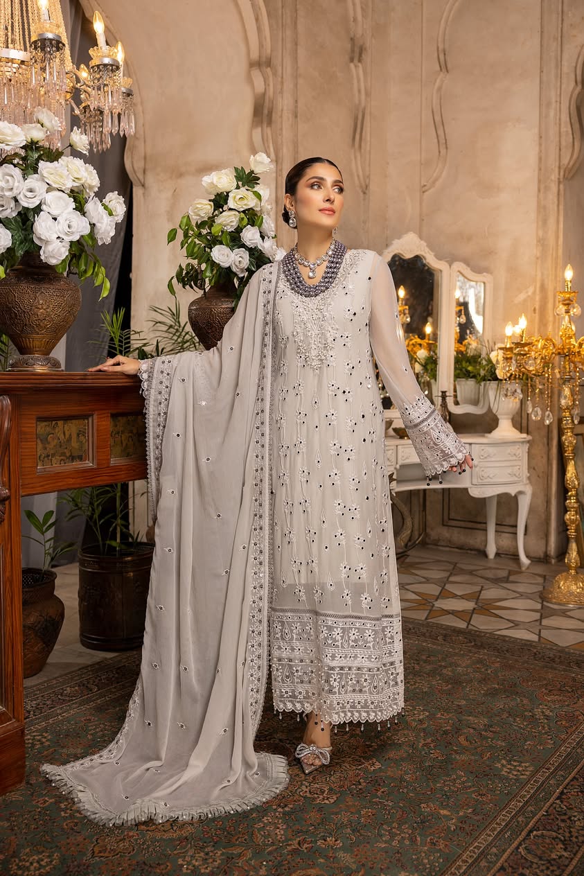 Cloud Grey - Unstitched 3-Piece Set