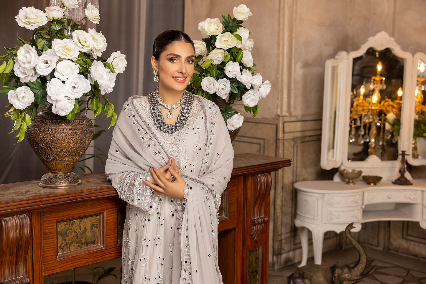 Cloud Grey - Unstitched 3-Piece Set
