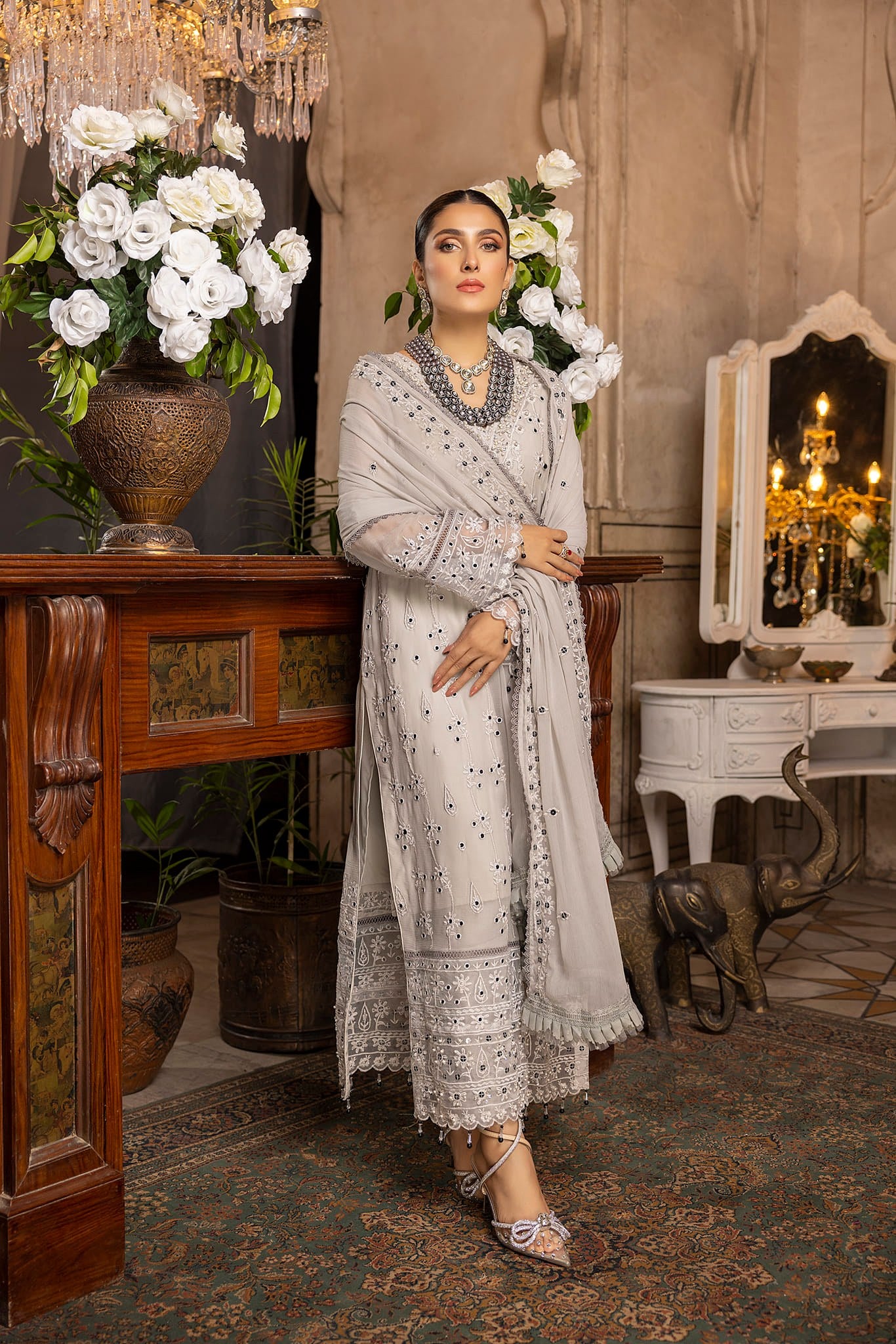 Cloud Grey - Unstitched 3-Piece Set