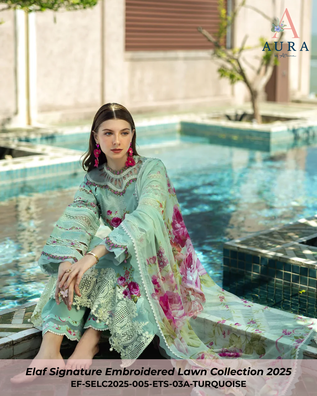 TURQUOISE - ETS-03A - Unstitched 3-Piece Suit