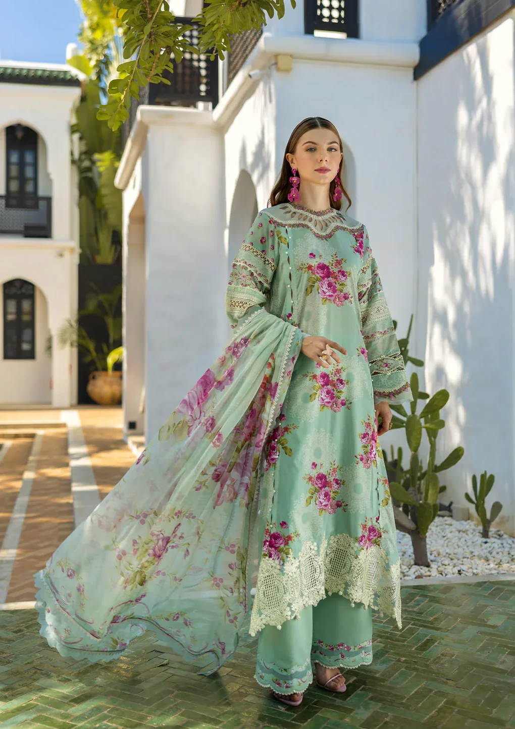 TURQUOISE - ETS-03A - Unstitched 3-Piece Suit