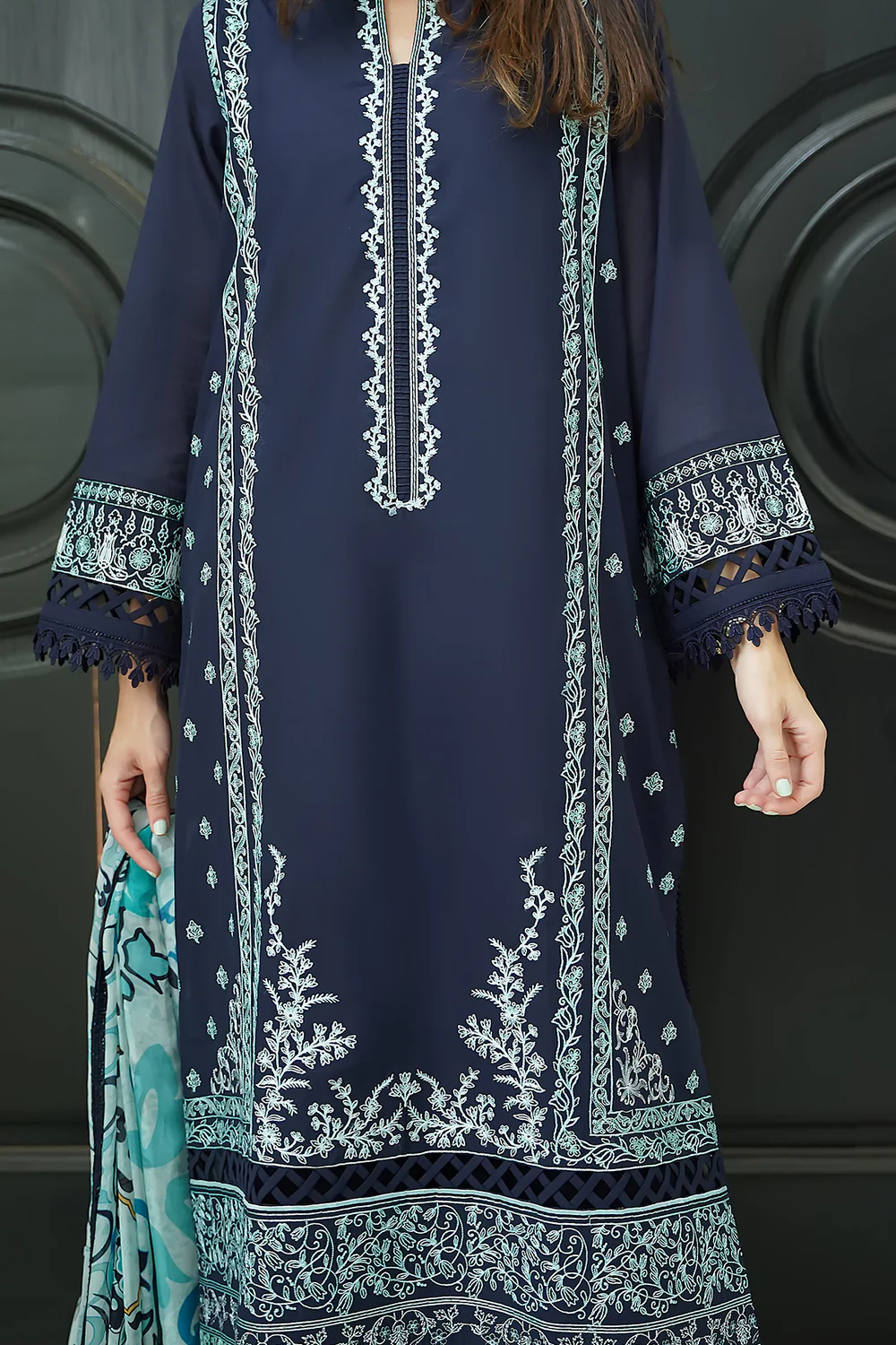 Oceanveil – Unstitched 3-Piece Set