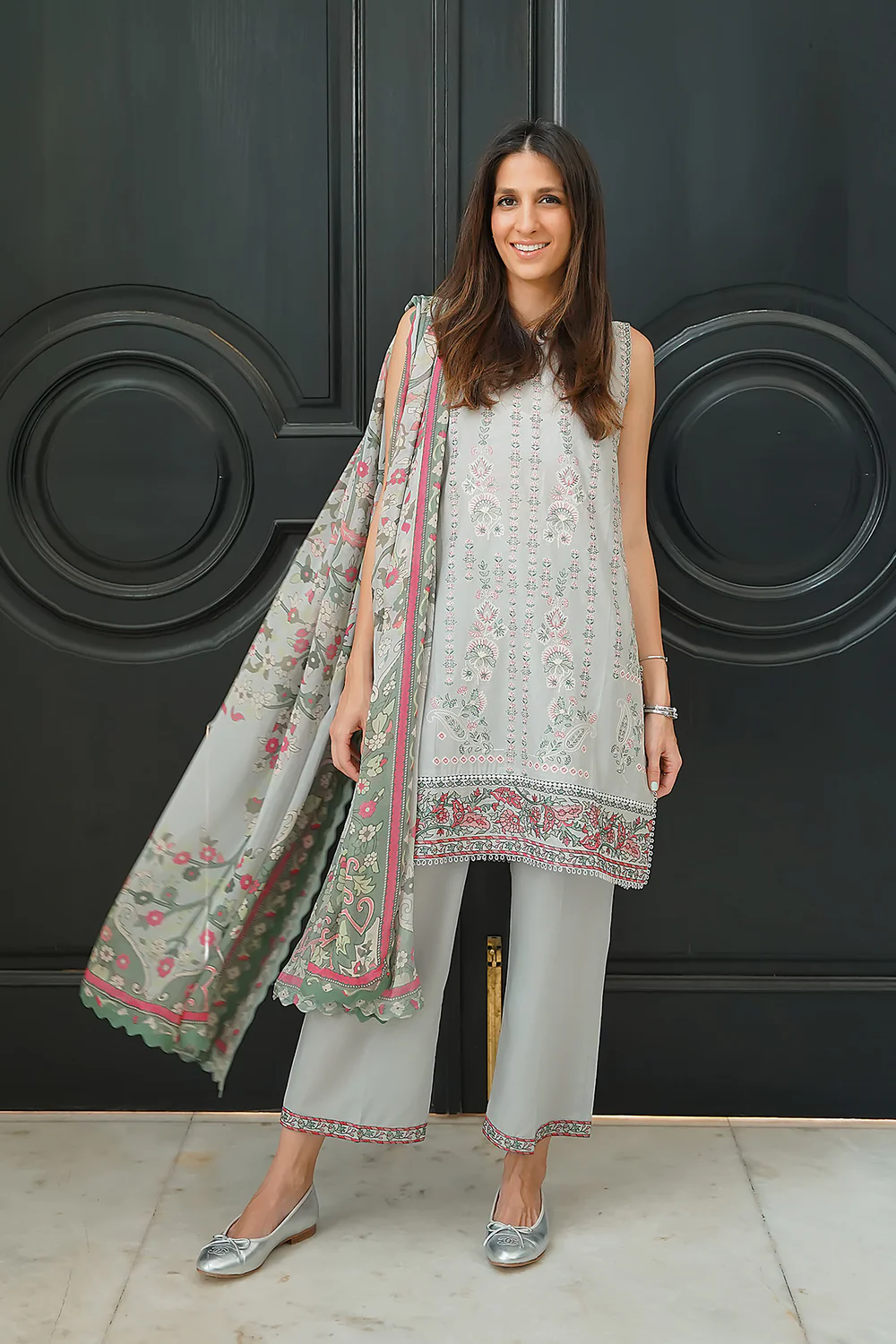 Silver Petal – Unstitched 3PC Set