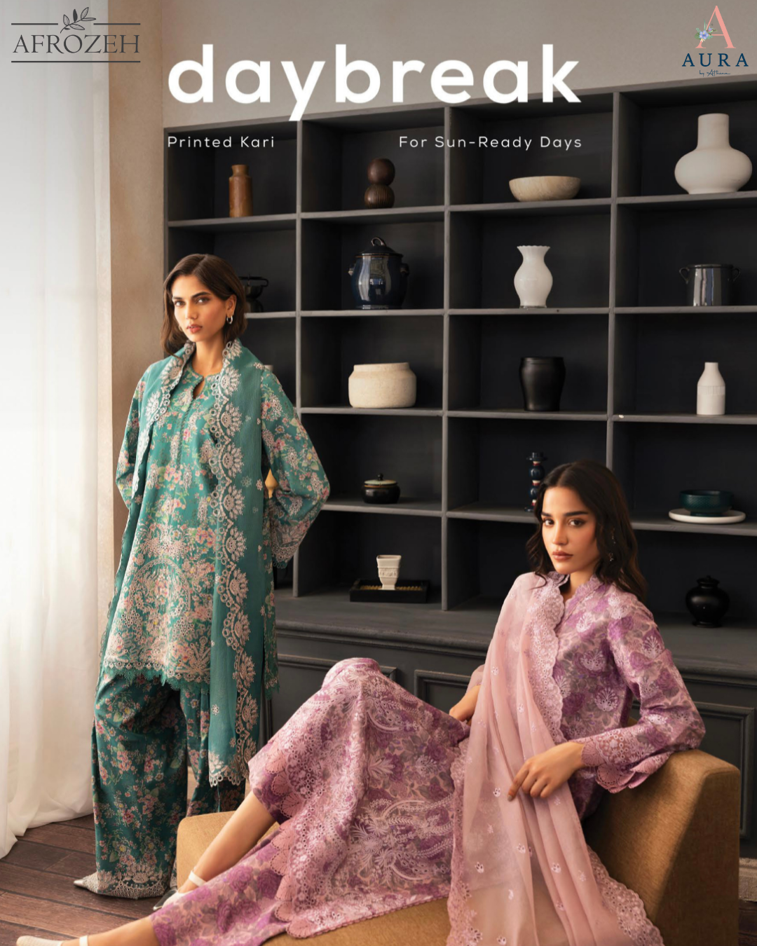 Afrozeh Daybreak Embroidered Lawn 2025