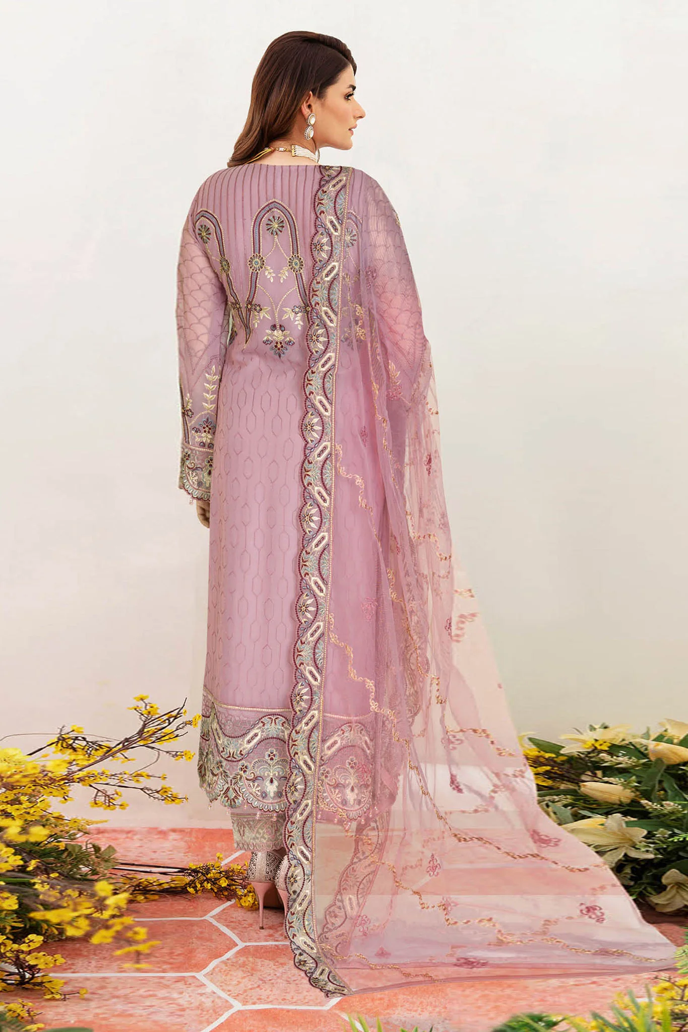 B-207 - Pink - Unstitched 3-Piece Suit