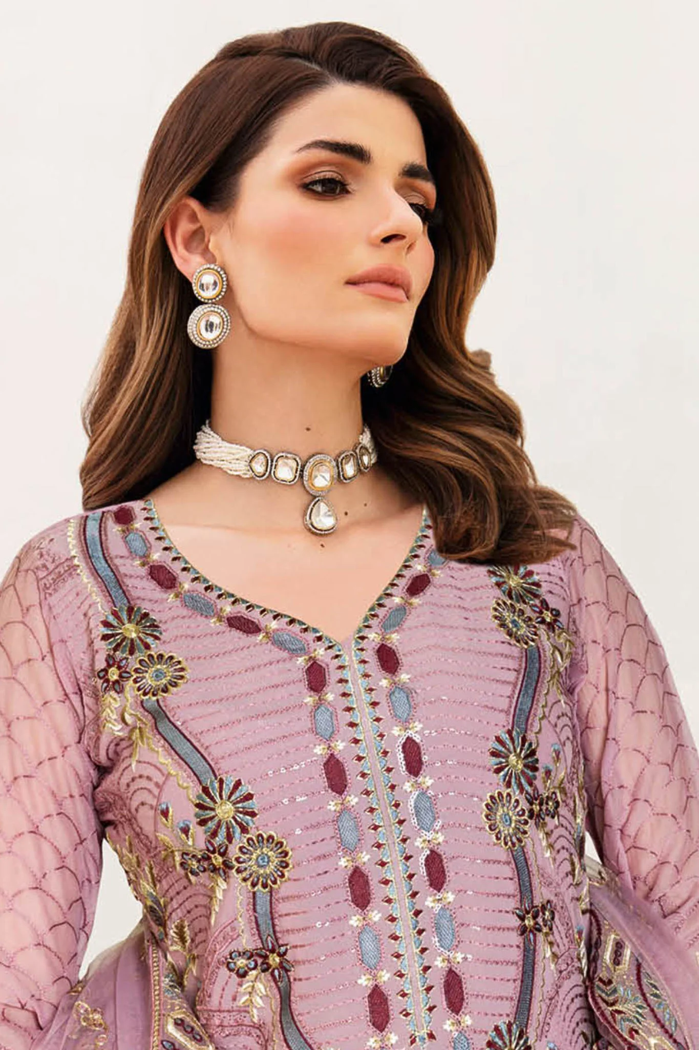 B-207 - Pink - Unstitched 3-Piece Suit