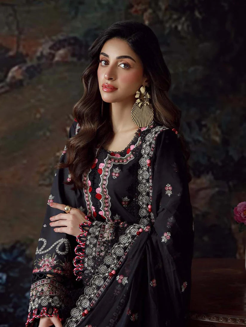 BLACK- Unstitched 3-Piece Set