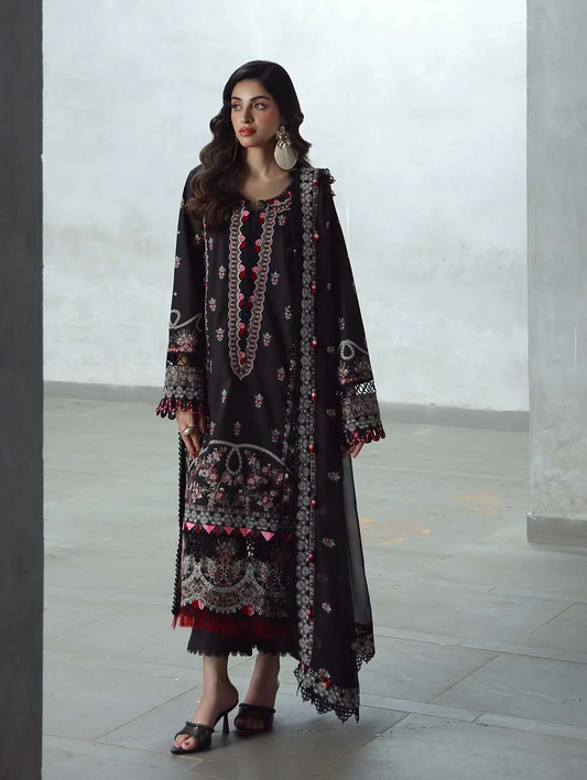 BLACK- Unstitched 3-Piece Set