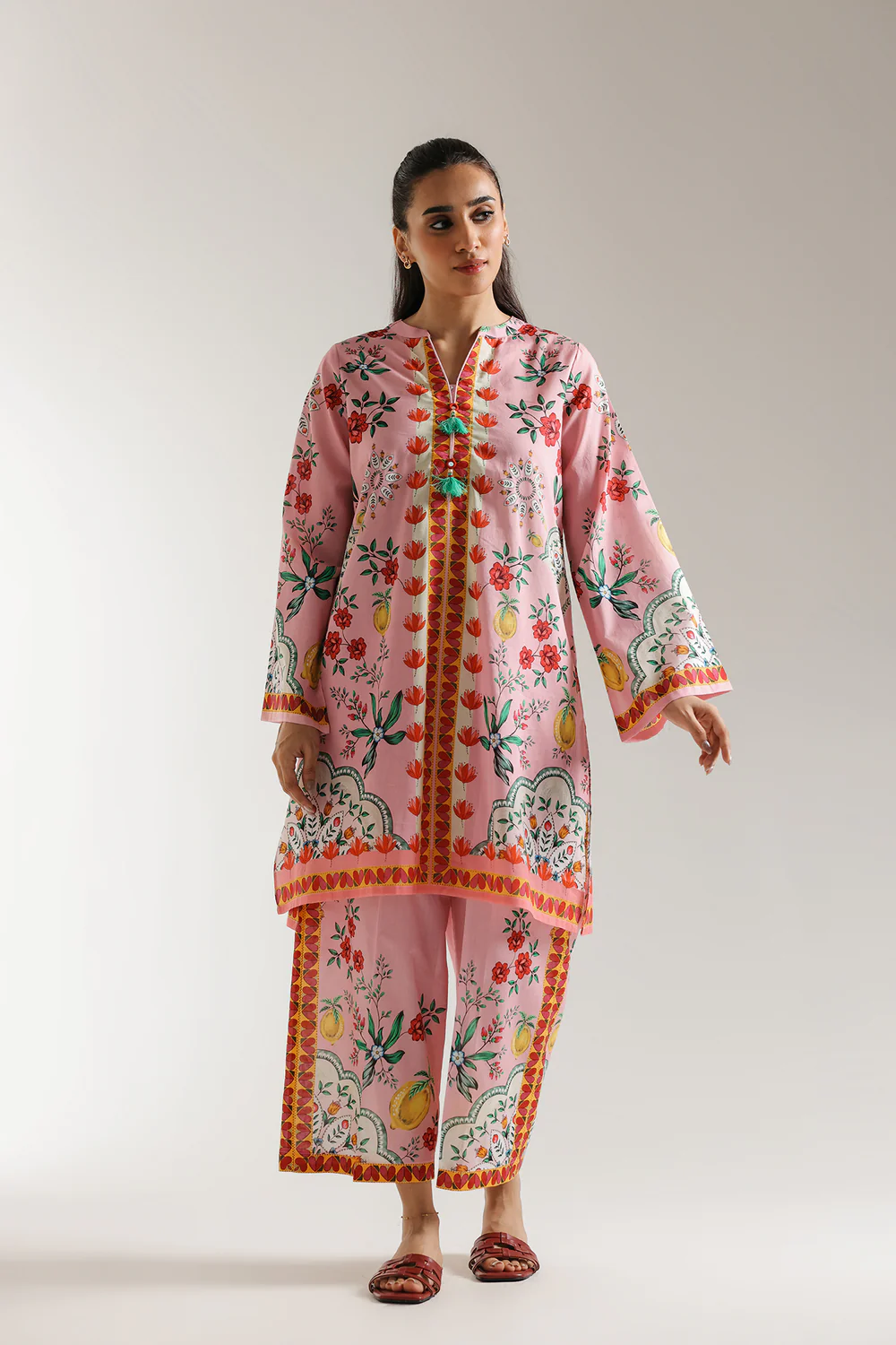 ETHNC PASTEL PINK E6127/102/425 - Stitched 2-Piece Set