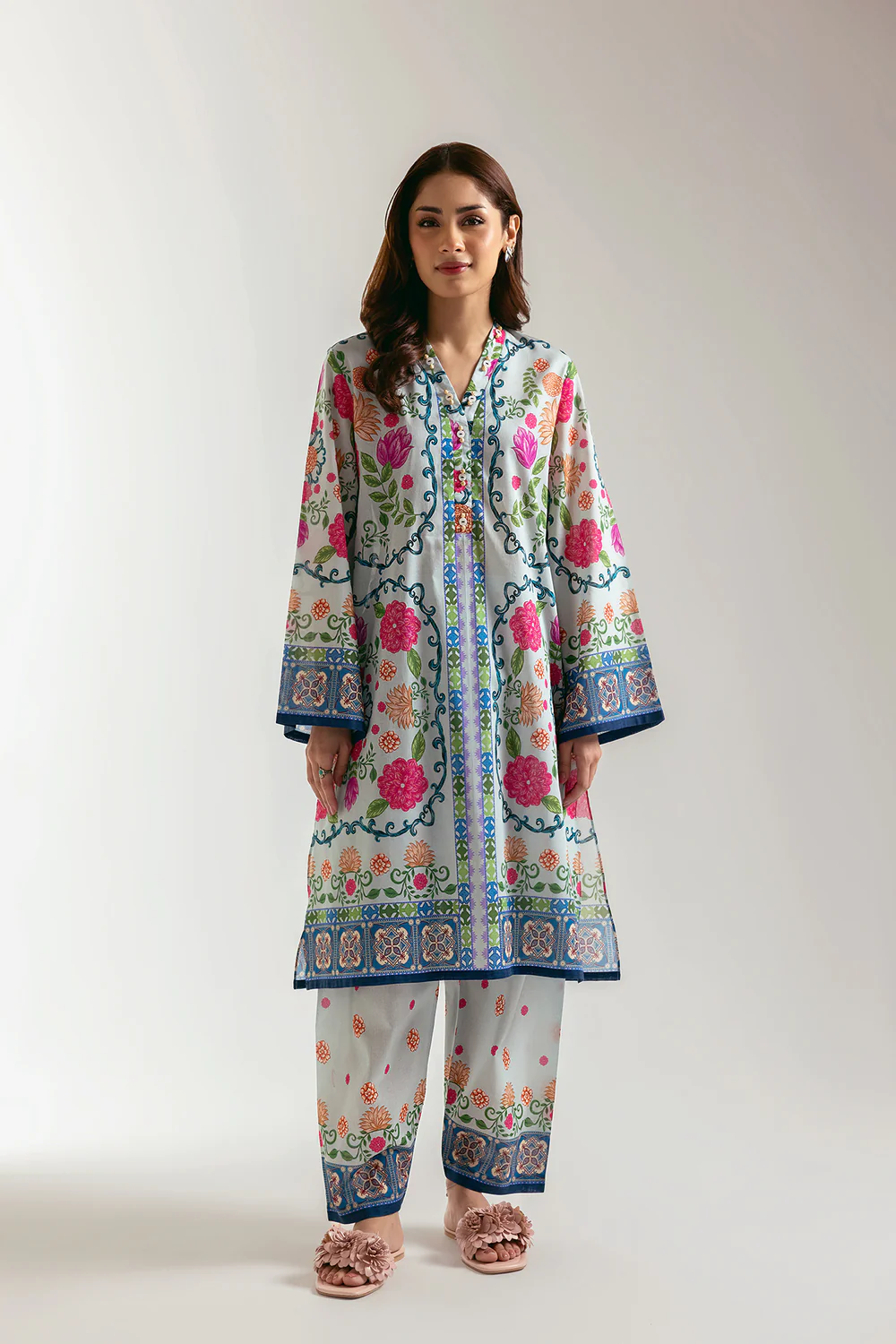ETHNC PALE GREEN E6132/102/721 - Stitched 2-Piece Set