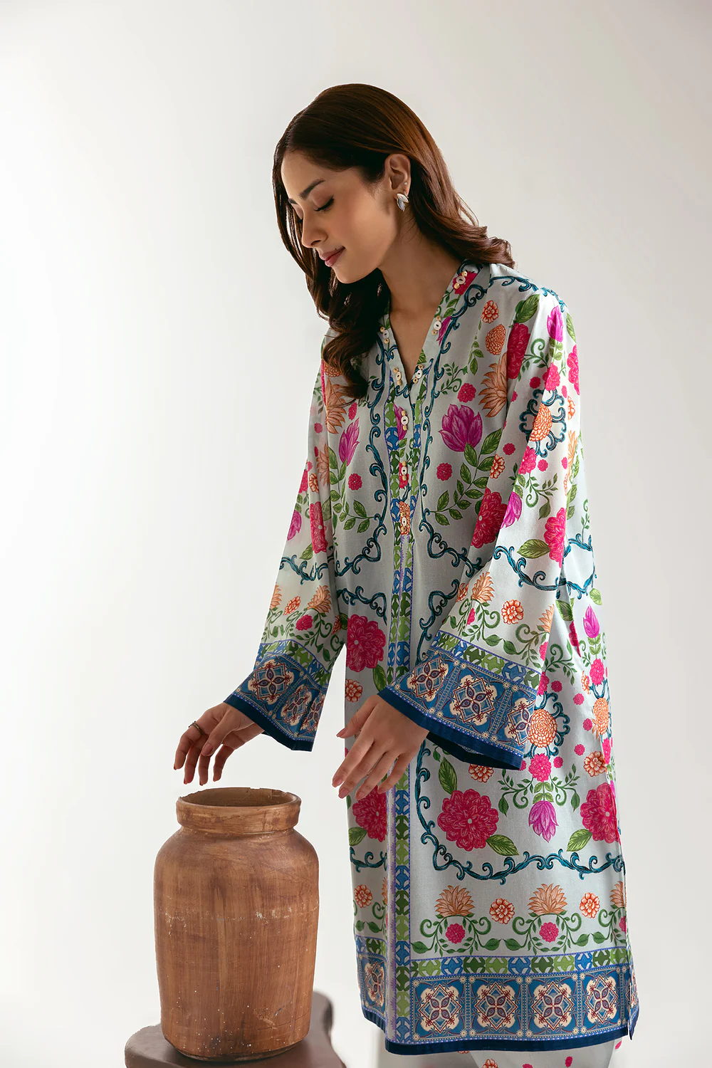 ETHNC PALE GREEN E6132/102/721 - Stitched 2-Piece Set
