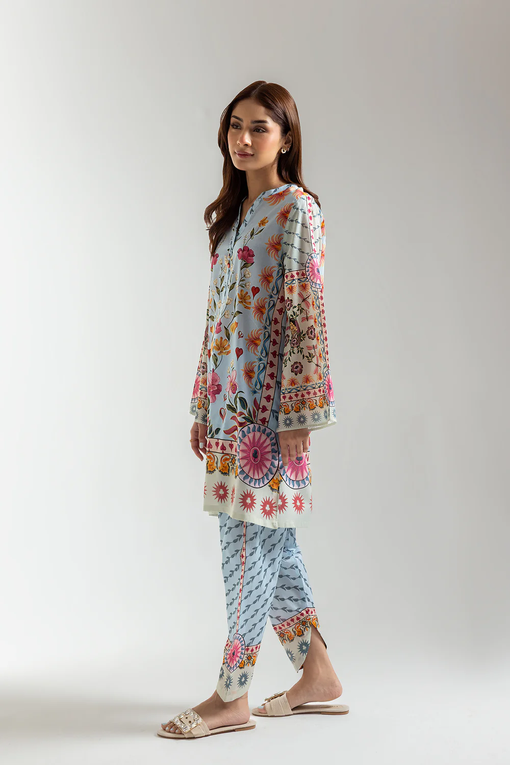 ETHNC BABY BLUE E6133/102/633 - Stitched 2-Piece Set