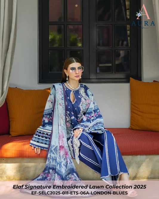 LONDON BLUES - ETS-06A - Unstitched 3-Piece Suit