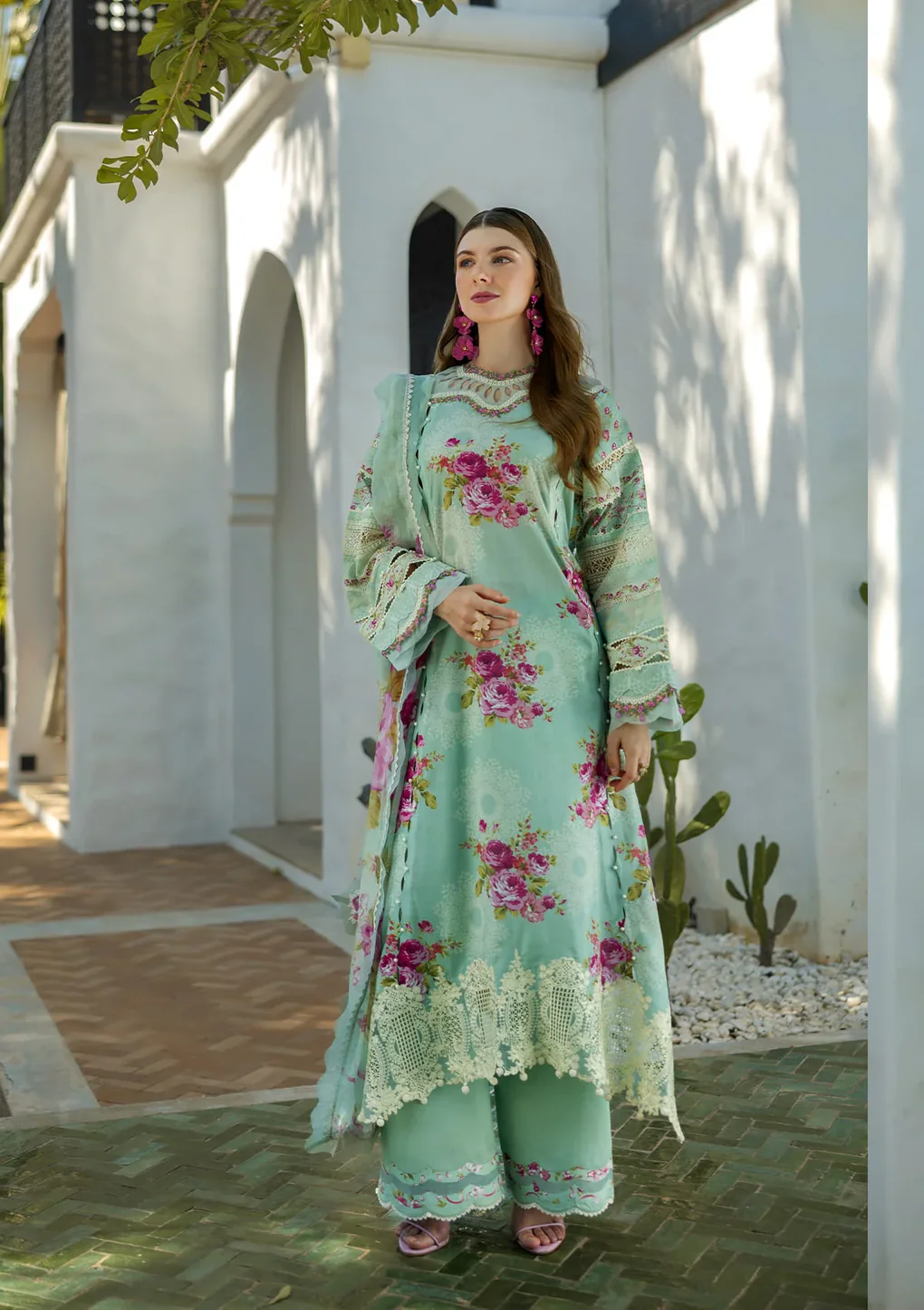 TURQUOISE - ETS-03A - Unstitched 3-Piece Suit