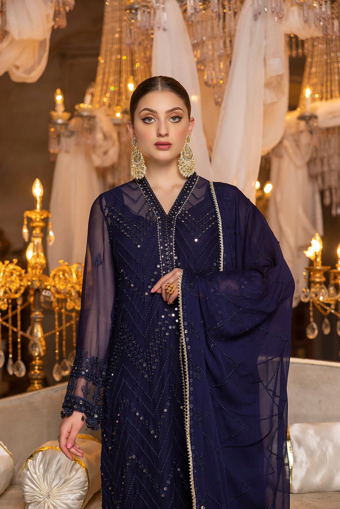 Navy Blue - Unstitched 3-Piece Set