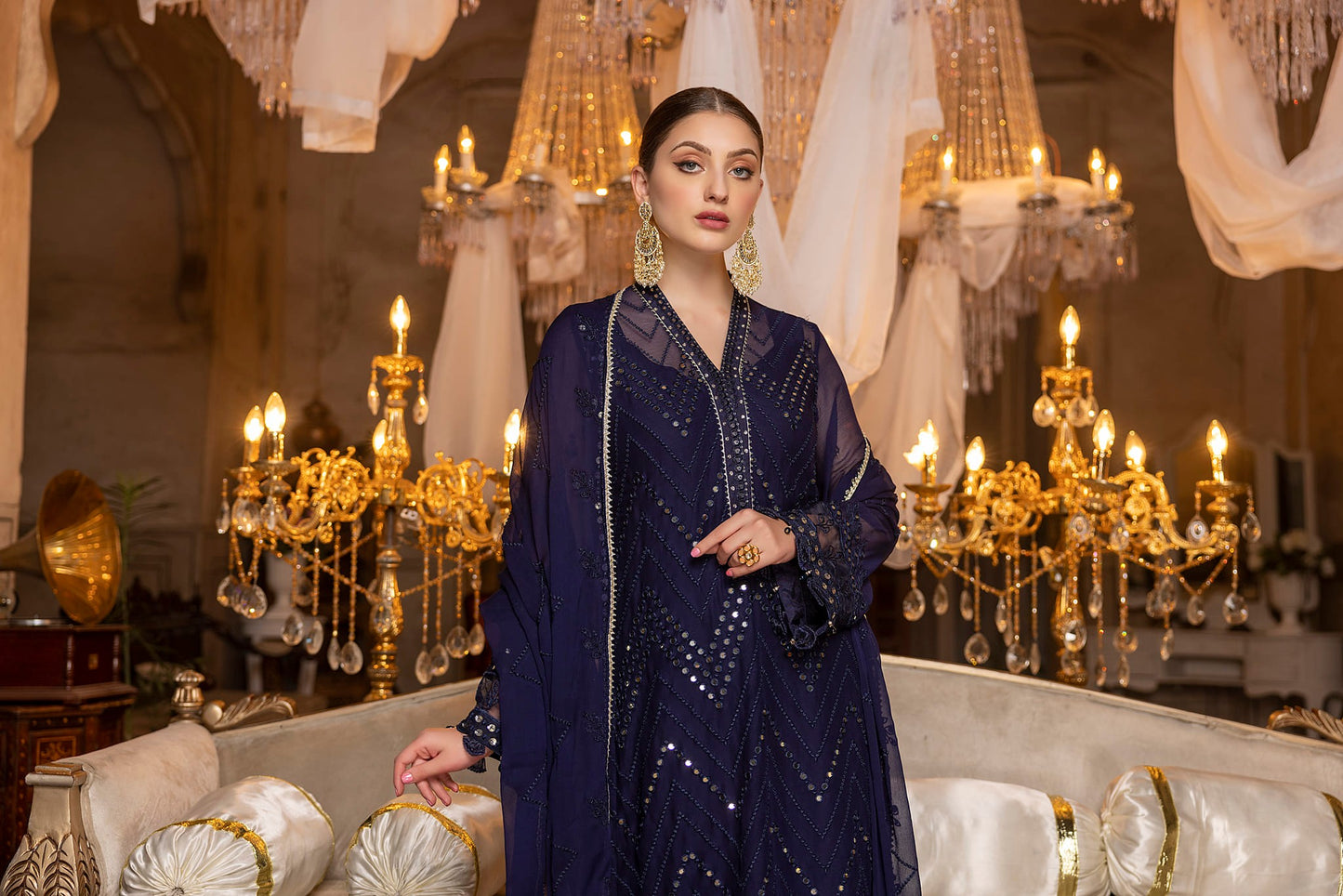 Navy Blue - Unstitched 3-Piece Set