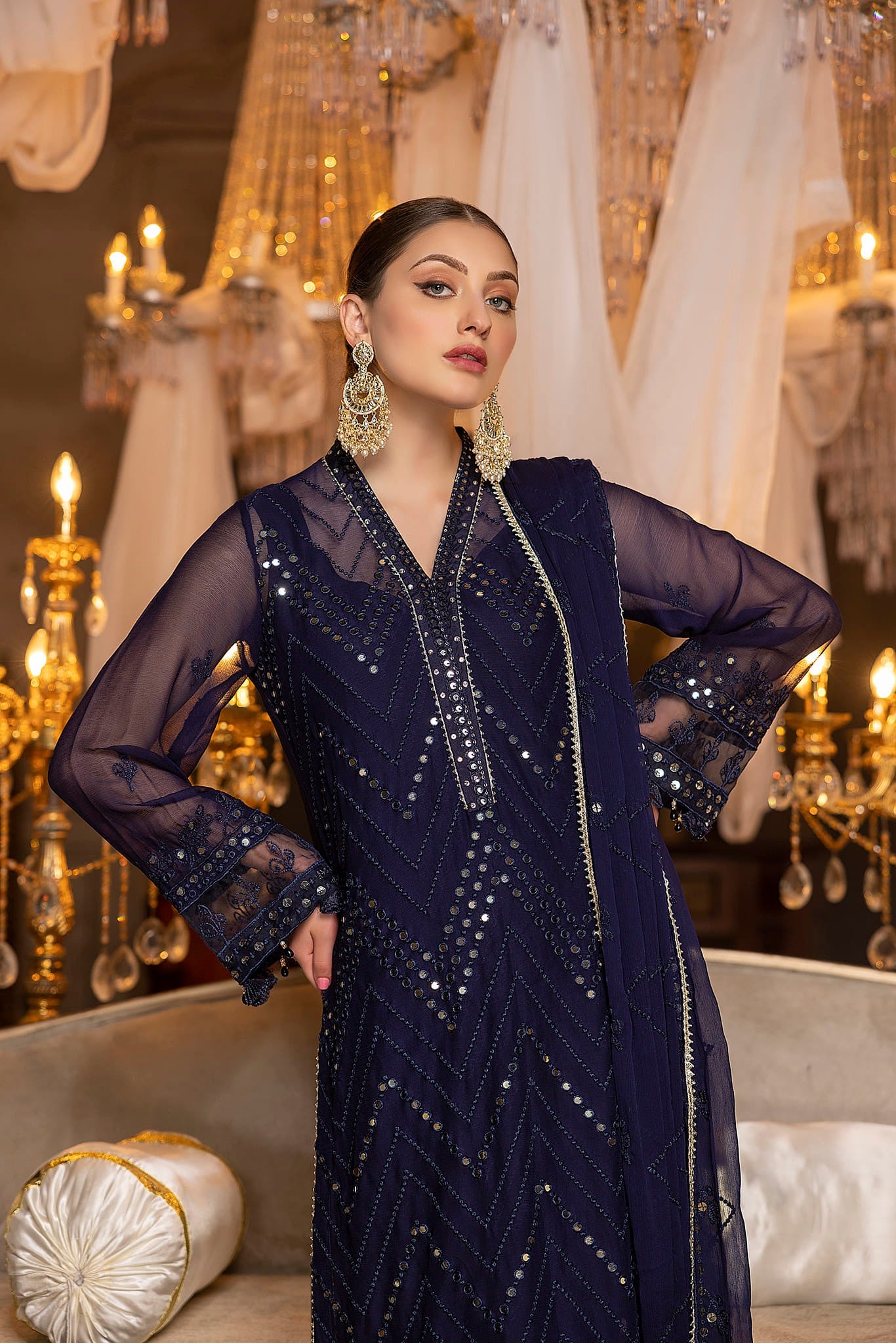 Navy Blue - Unstitched 3-Piece Set