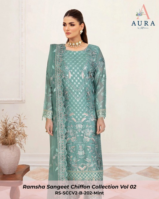 B-202 - Mint - Unstitched 3-Piece Suit
