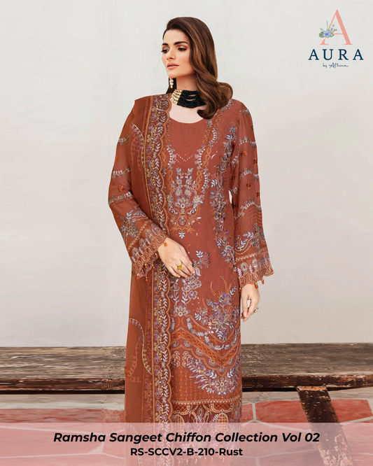 B-210 - Rust - Unstitched 3-Piece Suit