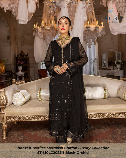 Black Orchid - Unstitched 3-Piece Set
