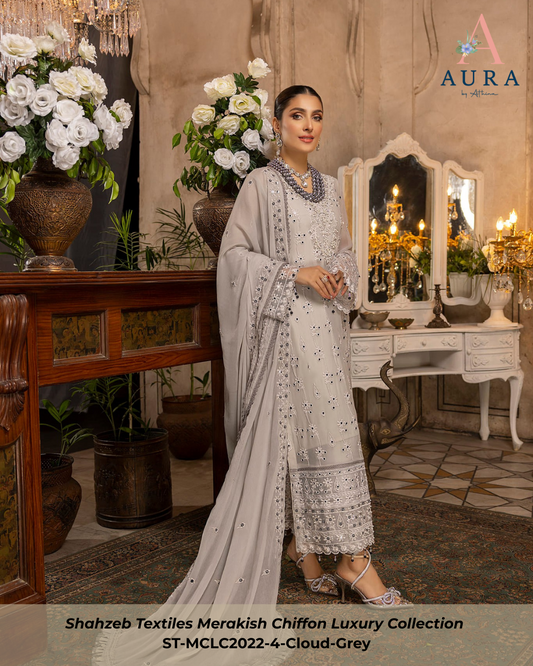 Cloud Grey - Unstitched 3-Piece Set