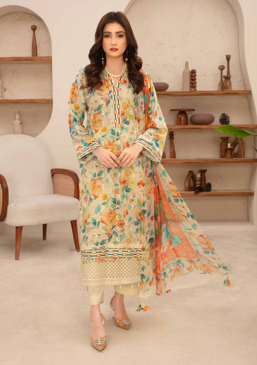 Amelle Dress 1 – Unstitched 3-Piece Set
